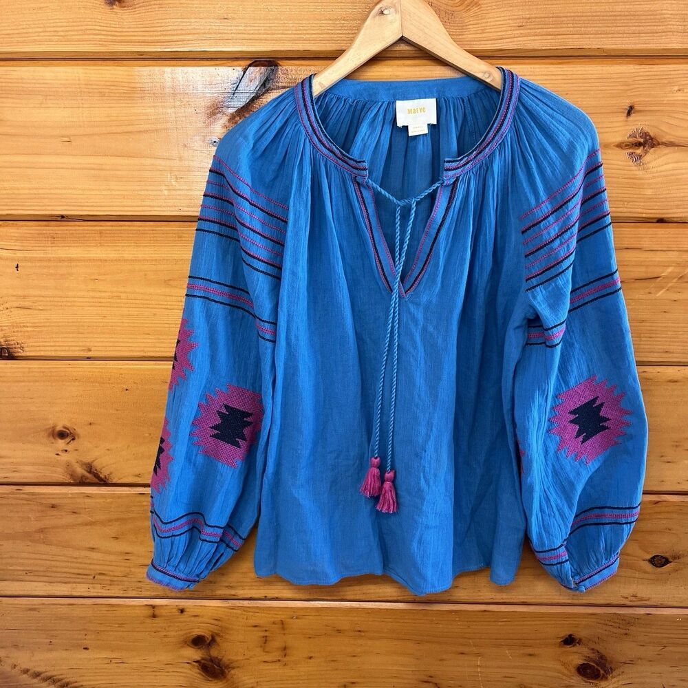 Coquette Maeve by Anthropologie Runaway Peasant Top Blouse Women’s Boho Size M